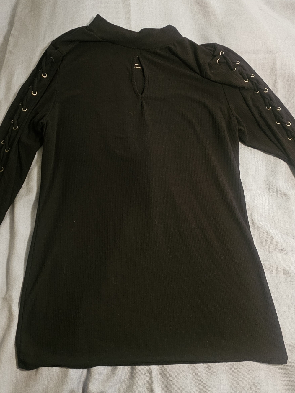 torrid Black Long-Sleeve Tunic with Lace-Up Sleeves